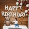 Beige Happy Birthday Balloon Banner – 16-Inch Cream White Foil Letters for Boys, Girls, Men & Women Party Decorations (Happy Birthday)